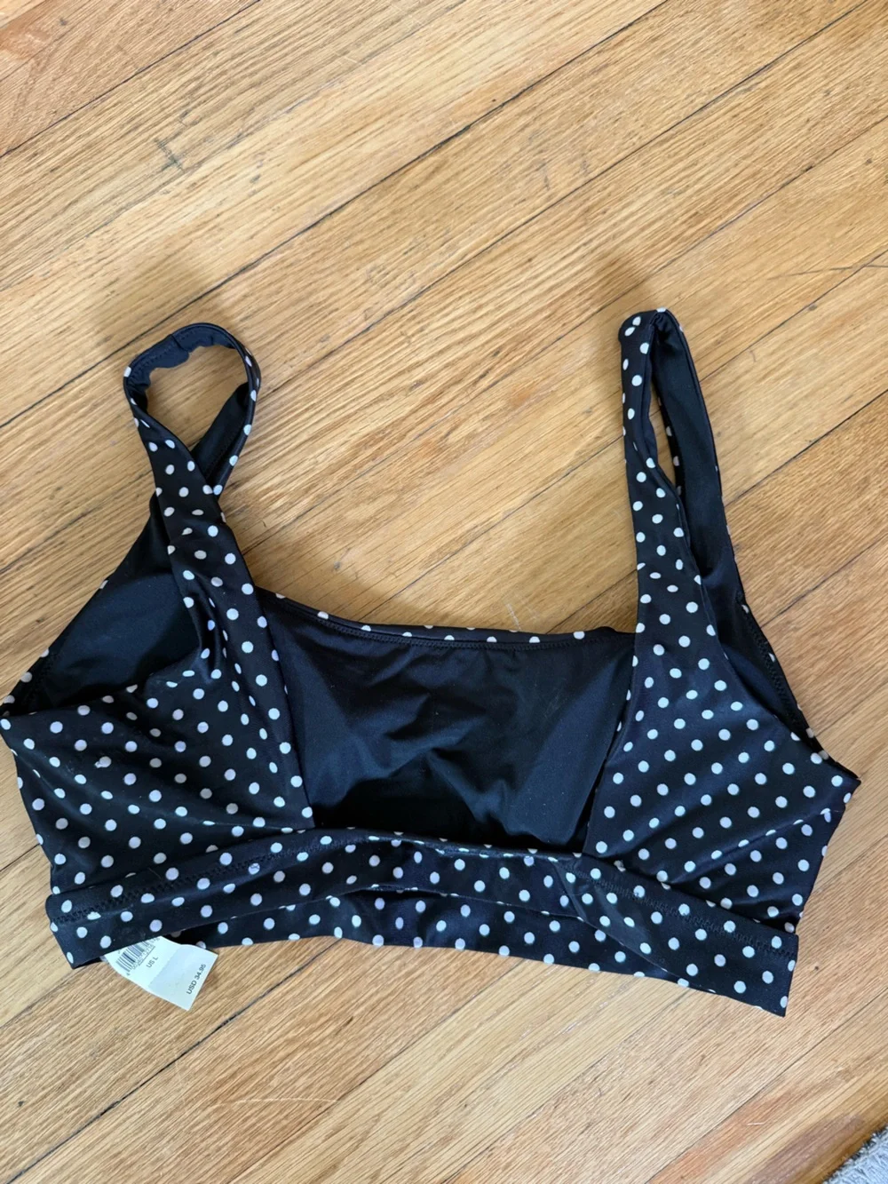 aerie Black Polka Dot Bikini Top